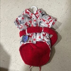 Brand New: Cozy Red and Gray Dog Hoodie Jacket